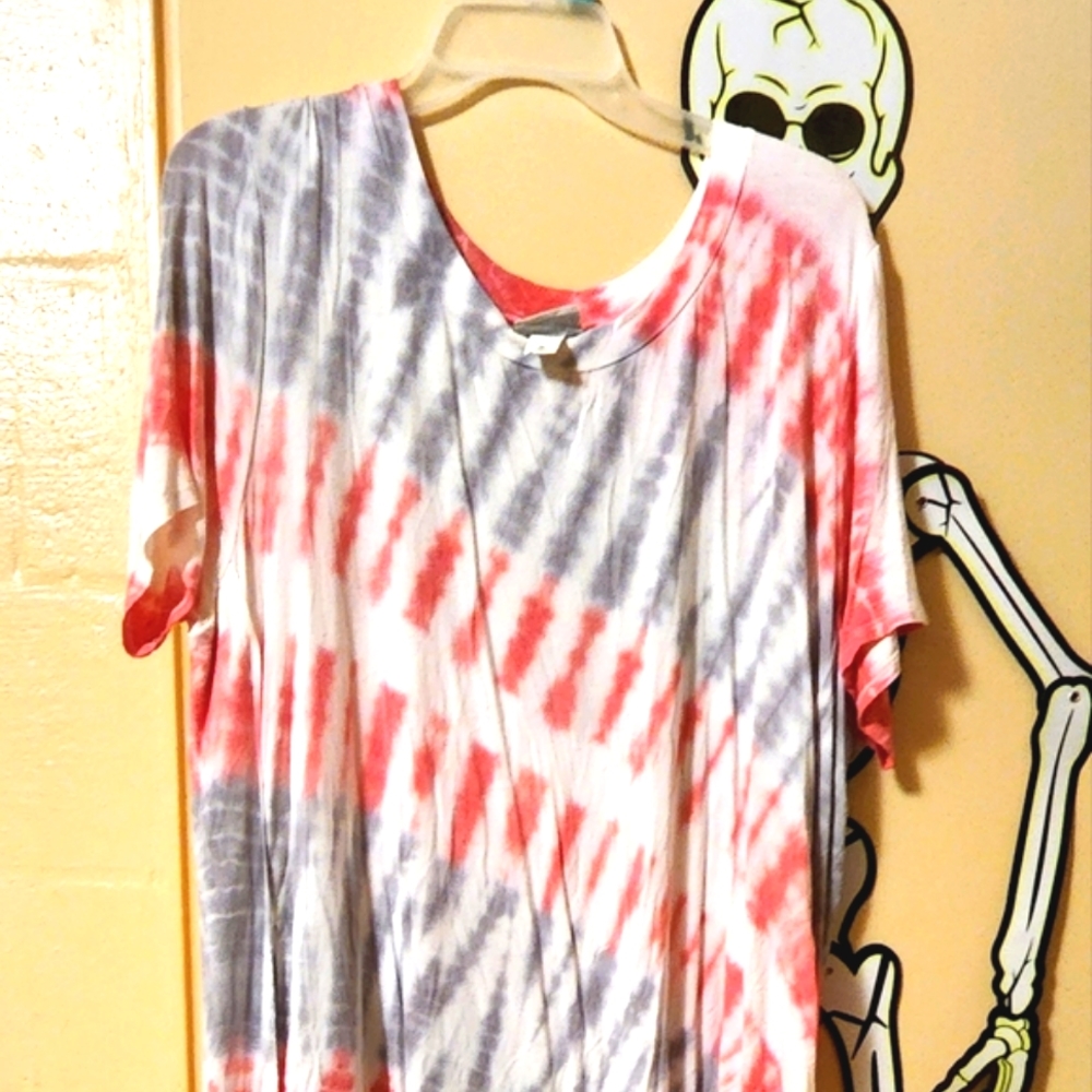 Ava & Viv tie dye red white blue dress